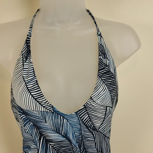 Onia Nina Halter Style One Piece Swimsuit lndigo Leaf print - Picture 7 of 7